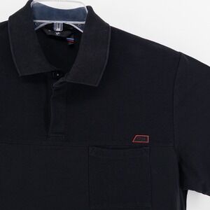 BMW M Series Motorsport Mens XL Polo Shirt Black Textured Performance Patch Logo